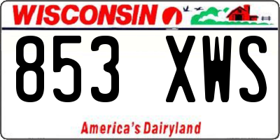 WI license plate 853XWS