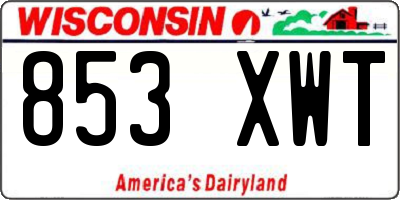 WI license plate 853XWT