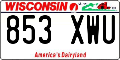 WI license plate 853XWU
