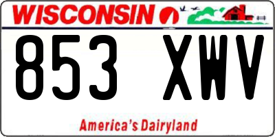 WI license plate 853XWV