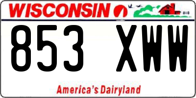 WI license plate 853XWW