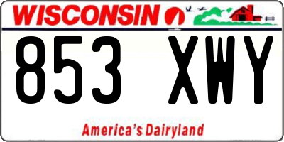 WI license plate 853XWY