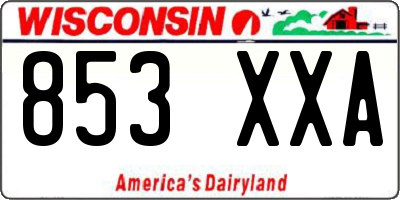 WI license plate 853XXA