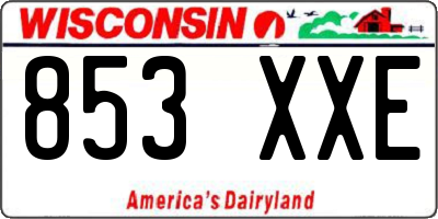 WI license plate 853XXE