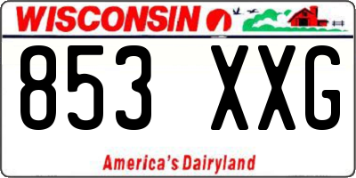 WI license plate 853XXG
