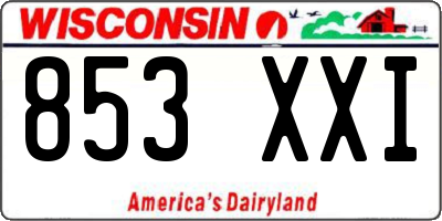 WI license plate 853XXI