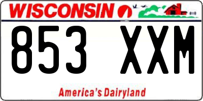 WI license plate 853XXM