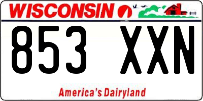 WI license plate 853XXN