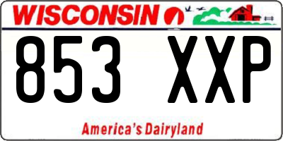 WI license plate 853XXP