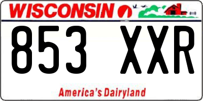 WI license plate 853XXR