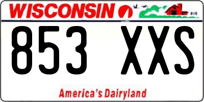 WI license plate 853XXS