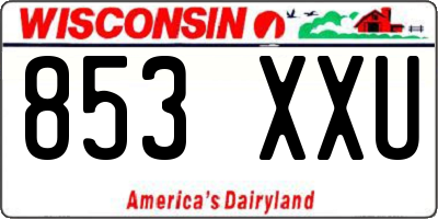 WI license plate 853XXU