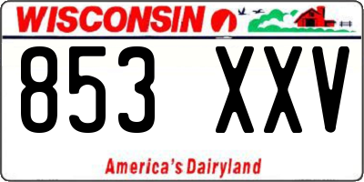 WI license plate 853XXV