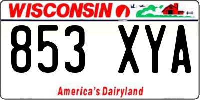 WI license plate 853XYA