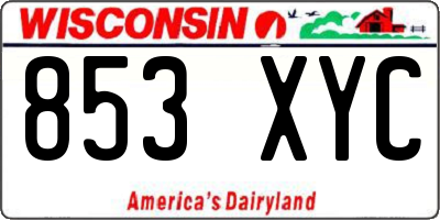 WI license plate 853XYC