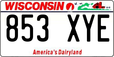 WI license plate 853XYE