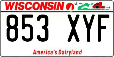 WI license plate 853XYF