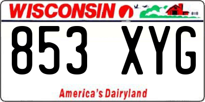 WI license plate 853XYG