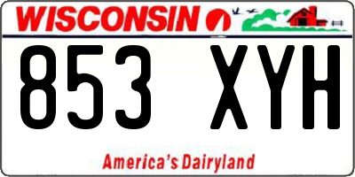 WI license plate 853XYH