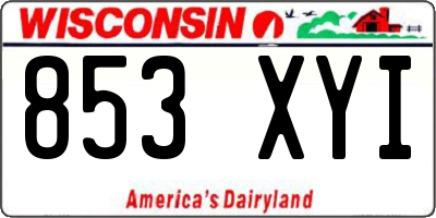 WI license plate 853XYI