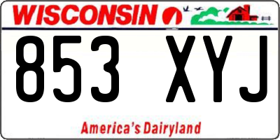 WI license plate 853XYJ
