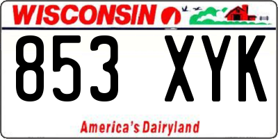 WI license plate 853XYK