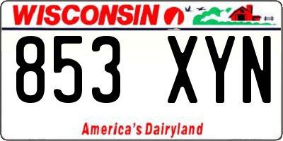 WI license plate 853XYN