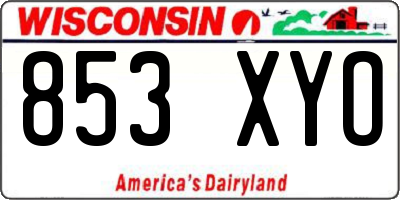WI license plate 853XYO