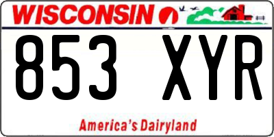 WI license plate 853XYR