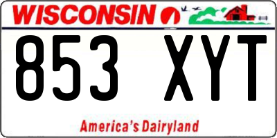 WI license plate 853XYT