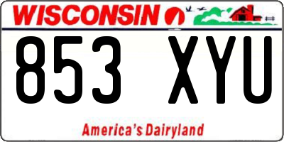 WI license plate 853XYU