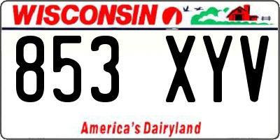 WI license plate 853XYV