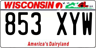 WI license plate 853XYW