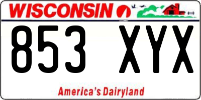 WI license plate 853XYX