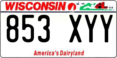 WI license plate 853XYY