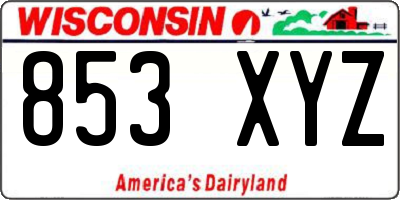 WI license plate 853XYZ