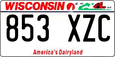 WI license plate 853XZC
