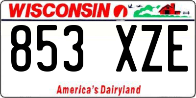 WI license plate 853XZE