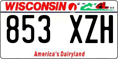WI license plate 853XZH