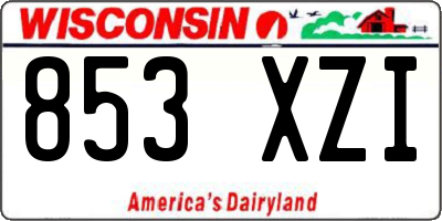 WI license plate 853XZI