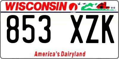 WI license plate 853XZK