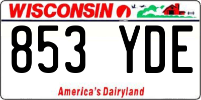 WI license plate 853YDE