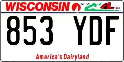 WI license plate 853YDF
