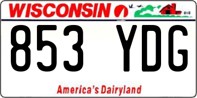 WI license plate 853YDG