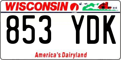 WI license plate 853YDK