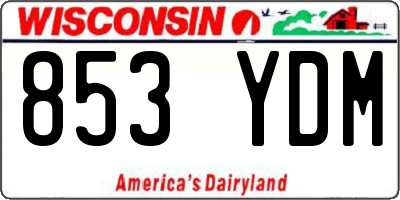 WI license plate 853YDM