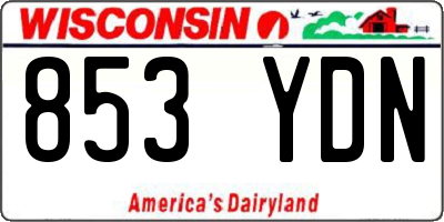 WI license plate 853YDN