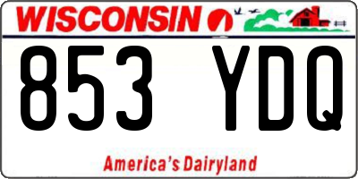 WI license plate 853YDQ