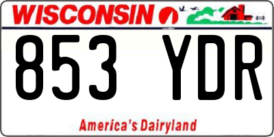 WI license plate 853YDR