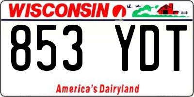 WI license plate 853YDT